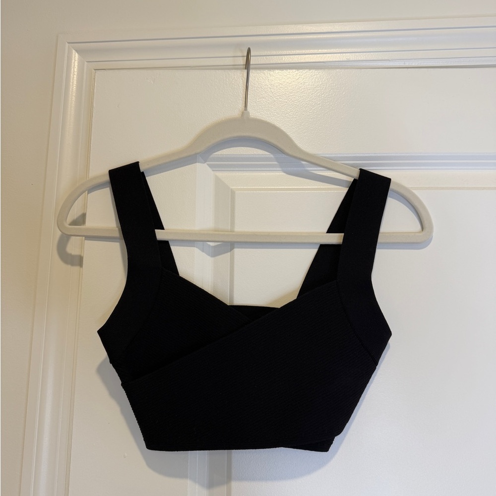 Babaton Sculpt Knit Cross-Front Bra Top